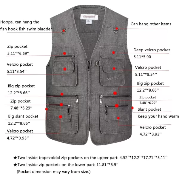 Gihuo Men's Fishing Vest Utility Shooting Safari Travel Vest with Pockets