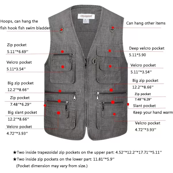 Gihuo Men's Fishing Vest Utility Shooting Safari Travel Vest with Pockets