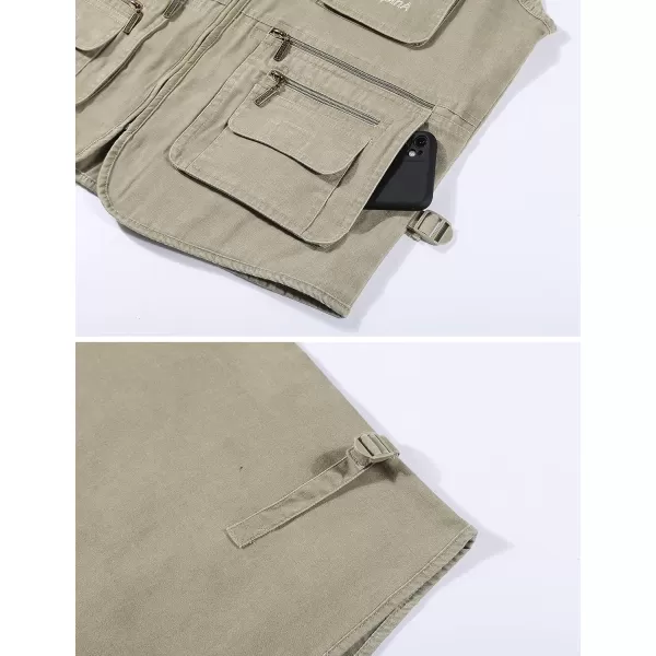Gihuo Men's Fishing Vest Utility Travel Safari Cargo Vest with Pockets