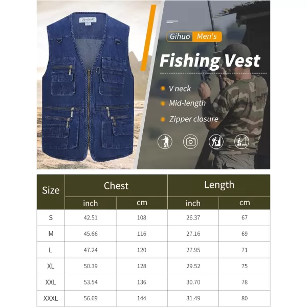 Gihuo Men's Fishing Vest Utility Travel Safari Cargo Vest with Pockets