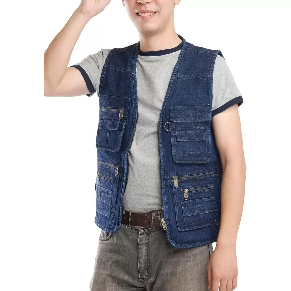 Gihuo Men's Fishing Vest Utility Travel Safari Cargo Vest with Pockets