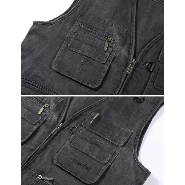Gihuo Men's Fishing Vest Utility Travel Safari Cargo Vest with Pockets