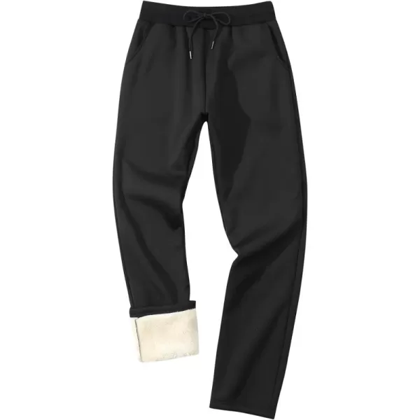 Gihuo Men's Fleece Lined Sweatpants Sherpa Winter Warm Sweat Pants Athletic Sport Pants