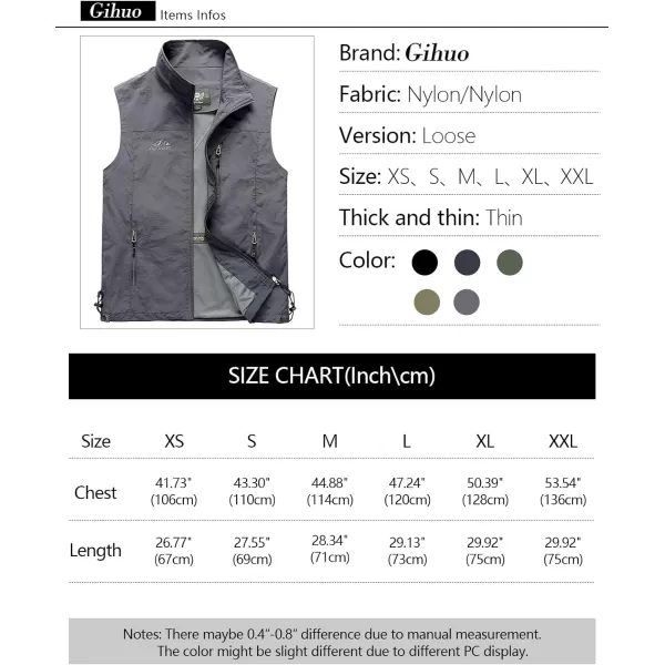 Gihuo Men's Golf Lightweight Photo Vest Fishing Travel Safari Vest