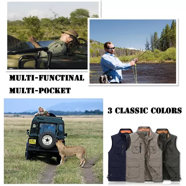 Gihuo Men's Lightweight Quick Dry Outdoor Multi Pockets Fishing Vest )