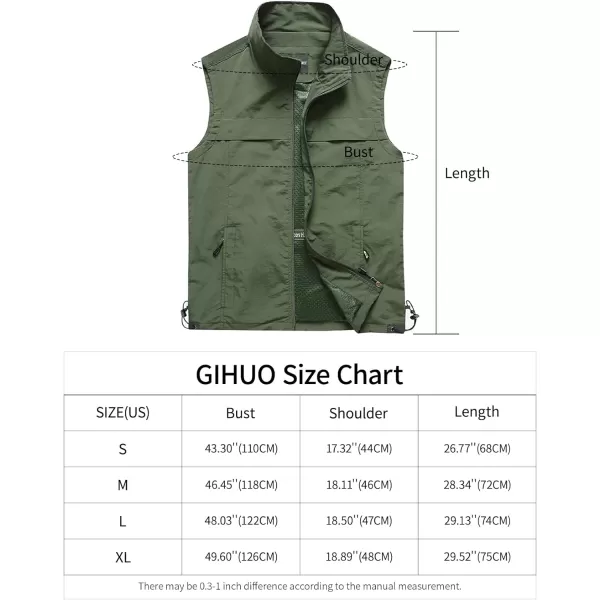 Gihuo Men's Lightweight Quick Dry Outdoor Multi Pockets Fishing Vest