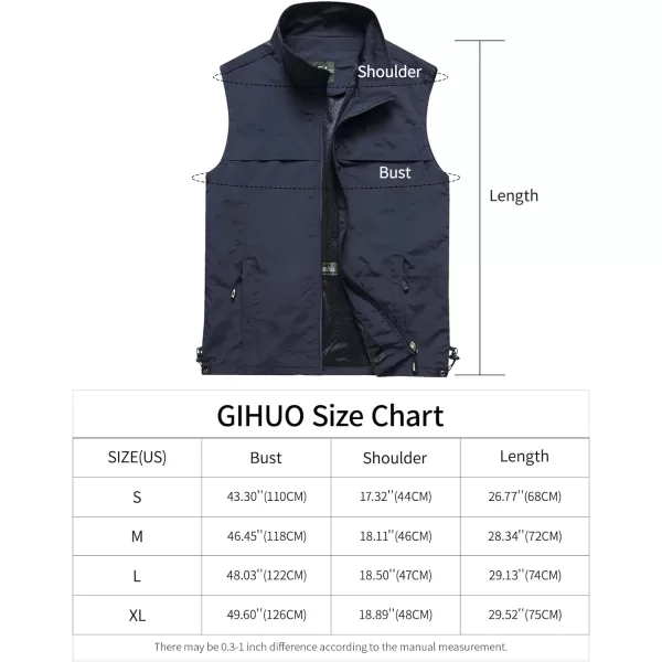 Gihuo Men's Lightweight Quick Dry Outdoor Multi Pockets Fishing Vest
