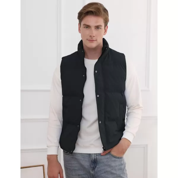 Gihuo Mens Puffer Vest Winter Padded Gilet Stand Collar Sleeveless Quilted Jackets Full Zip Coats Warm Outerwear