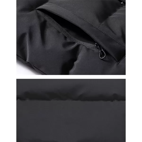 Gihuo Mens Puffer Vest Winter Padded Gilet Stand Collar Sleeveless Quilted Jackets Full Zip Coats Warm Outerwear
