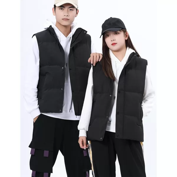 Gihuo Mens Puffer Vest Winter Padded Gilet Stand Collar Sleeveless Quilted Jackets Full Zip Coats Warm Outerwear