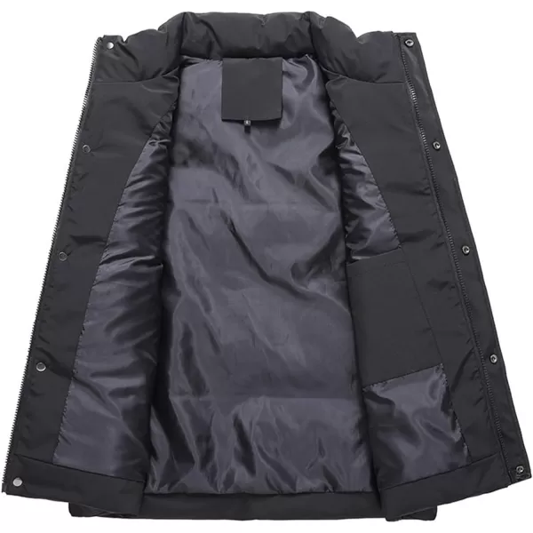 Gihuo Mens Puffer Vest Winter Padded Gilet Stand Collar Sleeveless Quilted Jackets Full Zip Coats Warm Outerwear