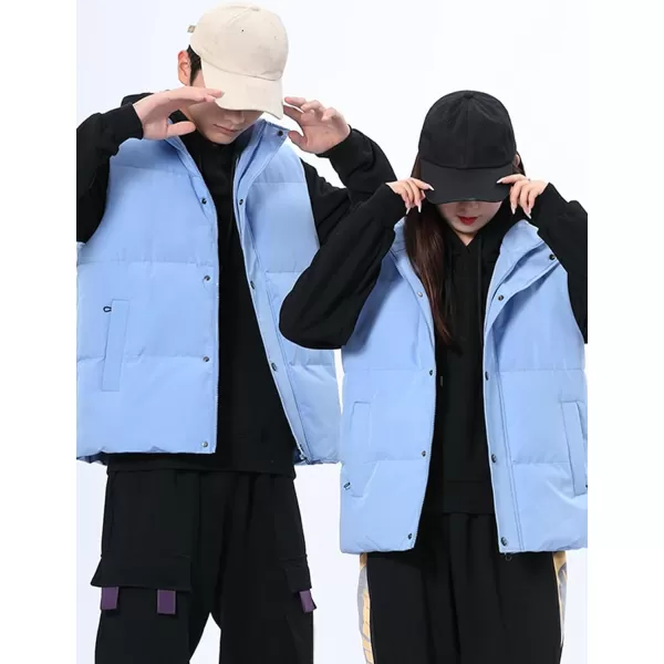 Gihuo Mens Puffer Vest Winter Padded Gilet Stand Collar Sleeveless Quilted Jackets Full Zip Coats Warm Outerwear