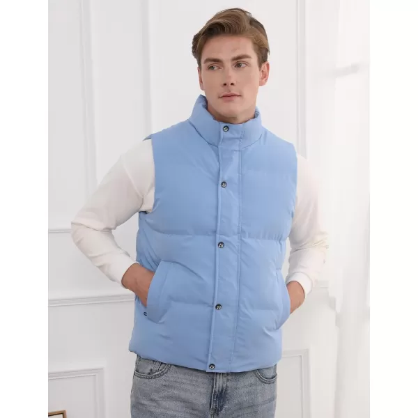Gihuo Mens Puffer Vest Winter Padded Gilet Stand Collar Sleeveless Quilted Jackets Full Zip Coats Warm Outerwear