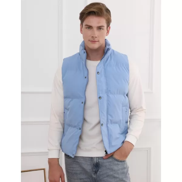 Gihuo Mens Puffer Vest Winter Padded Gilet Stand Collar Sleeveless Quilted Jackets Full Zip Coats Warm Outerwear