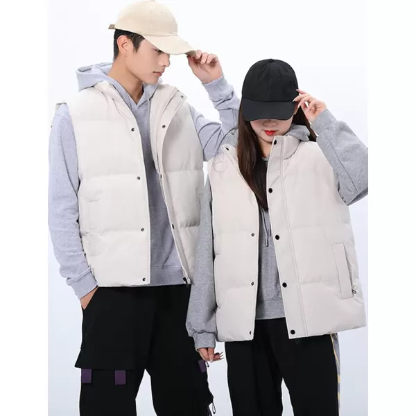 Gihuo Mens Puffer Vest Winter Padded Gilet Stand Collar Sleeveless Quilted Jackets Full Zip Coats Warm Outerwear