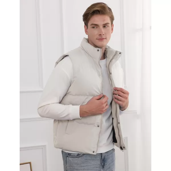 Gihuo Mens Puffer Vest Winter Padded Gilet Stand Collar Sleeveless Quilted Jackets Full Zip Coats Warm Outerwear