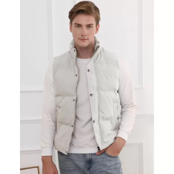 Gihuo Mens Puffer Vest Winter Padded Gilet Stand Collar Sleeveless Quilted Jackets Full Zip Coats Warm Outerwear
