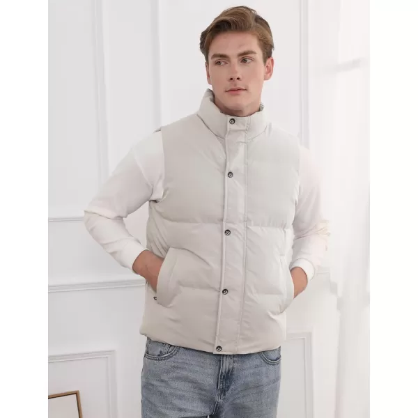 Gihuo Mens Puffer Vest Winter Padded Gilet Stand Collar Sleeveless Quilted Jackets Full Zip Coats Warm Outerwear