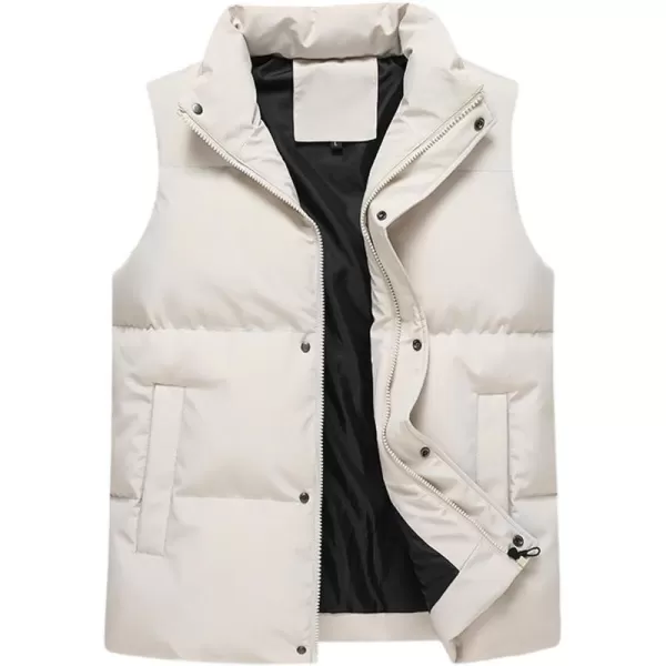 Gihuo Mens Puffer Vest Winter Padded Gilet Stand Collar Sleeveless Quilted Jackets Full Zip Coats Warm Outerwear