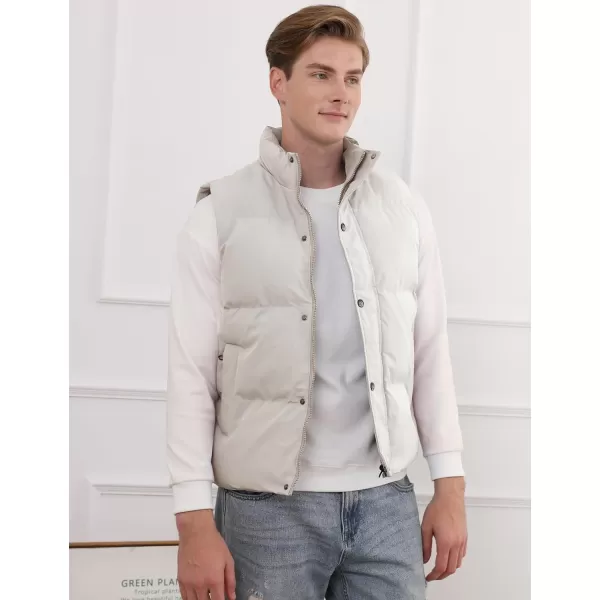 Gihuo Mens Puffer Vest Winter Padded Gilet Stand Collar Sleeveless Quilted Jackets Full Zip Coats Warm Outerwear