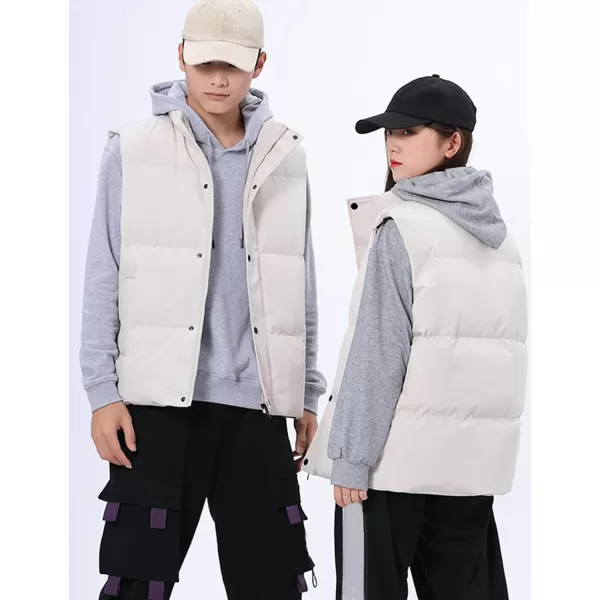 Gihuo Mens Puffer Vest Winter Padded Gilet Stand Collar Sleeveless Quilted Jackets Full Zip Coats Warm Outerwear
