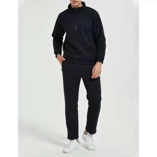 Gihuo Men’s Quarter Zip Pullover Winter Warm Fleece Sherpa Lined Sweatshirt