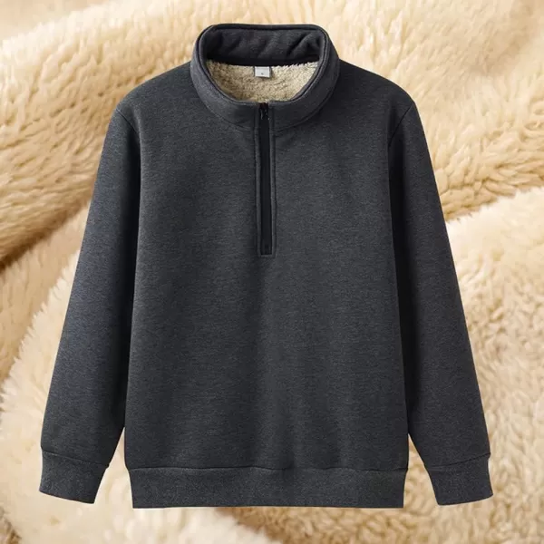 Gihuo Men’s Quarter Zip Pullover Winter Warm Fleece Sherpa Lined Sweatshirt
