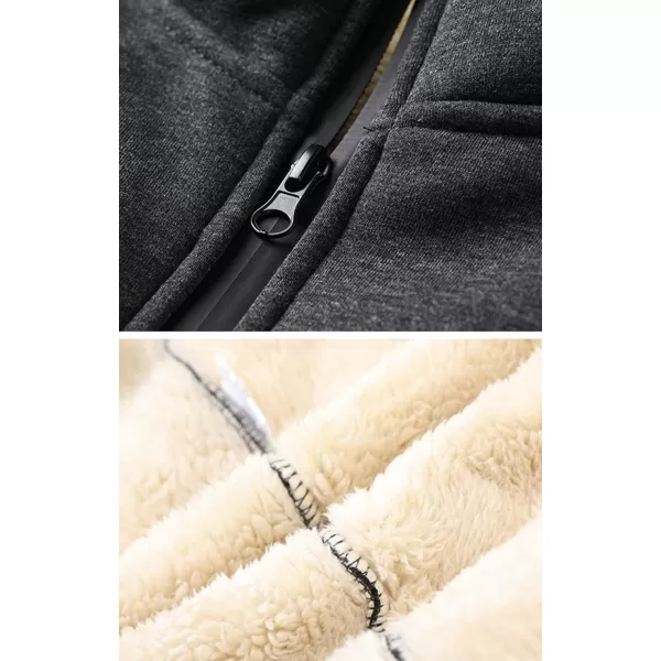 Gihuo Men’s Quarter Zip Pullover Winter Warm Fleece Sherpa Lined Sweatshirt