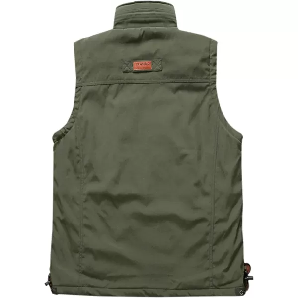 Gihuo Men's Sherpa Lined Fleece Vest Winter Fishing Travel Utility Vest Gilet