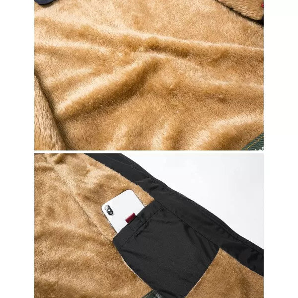 Gihuo Men's Sherpa Lined Fleece Vest Winter Fishing Travel Utility Vest Gilet