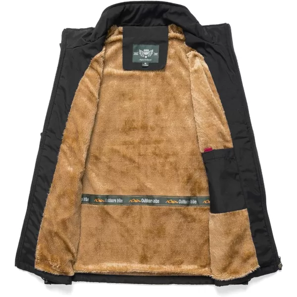 Gihuo Men's Sherpa Lined Fleece Vest Winter Fishing Travel Utility Vest Gilet