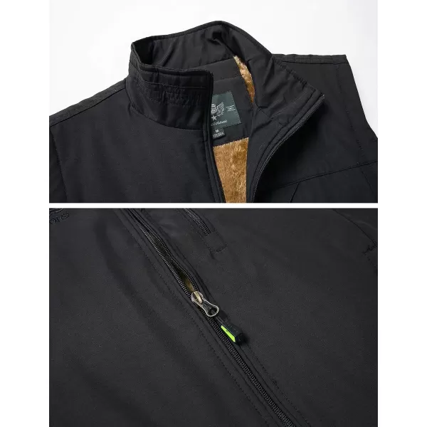 Gihuo Men's Sherpa Lined Fleece Vest Winter Fishing Travel Utility Vest Gilet