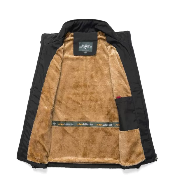 Gihuo Men's Sherpa Lined Fleece Vest Winter Fishing Travel Utility Vest Gilet