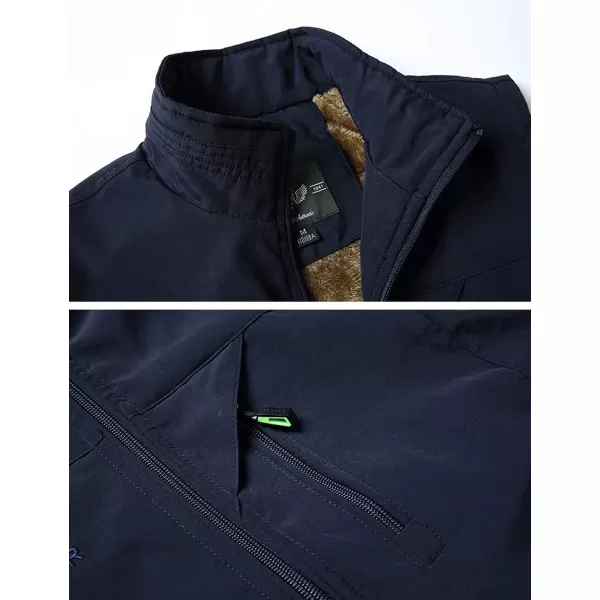 Gihuo Men's Sherpa Lined Fleece Vest Winter Fishing Travel Utility Vest Gilet