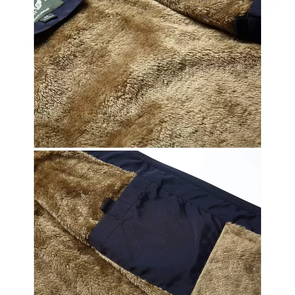 Gihuo Men's Sherpa Lined Fleece Vest Winter Fishing Travel Utility Vest Gilet