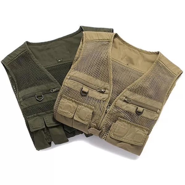 Gihuo Men's Summer Outdoor Removable Back Fishing Work Mesh Vest )