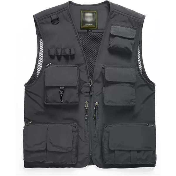 Gihuo Men's Utility Pockets Fly Fishing Safari Photo Travel Cargo Vest