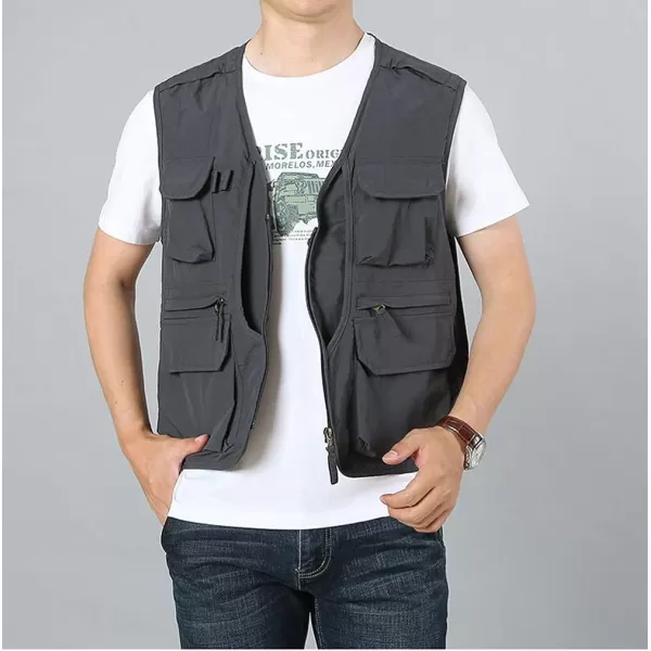 Gihuo Men's Utility Pockets Fly Fishing Safari Photo Travel Cargo Vest