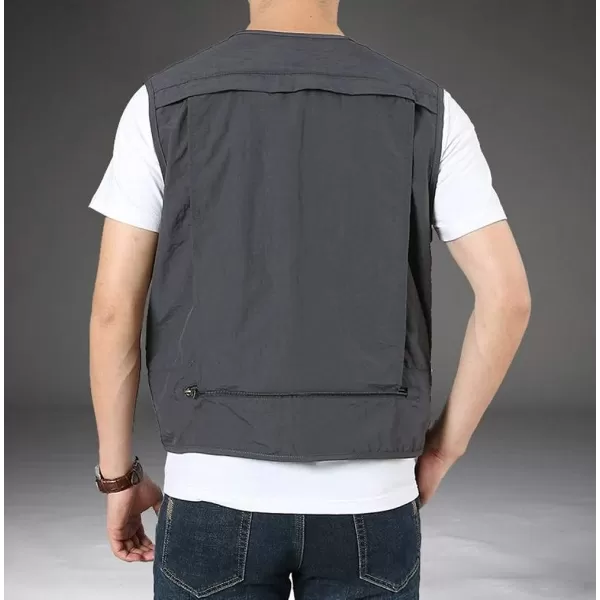 Gihuo Men's Utility Pockets Fly Fishing Safari Photo Travel Cargo Vest