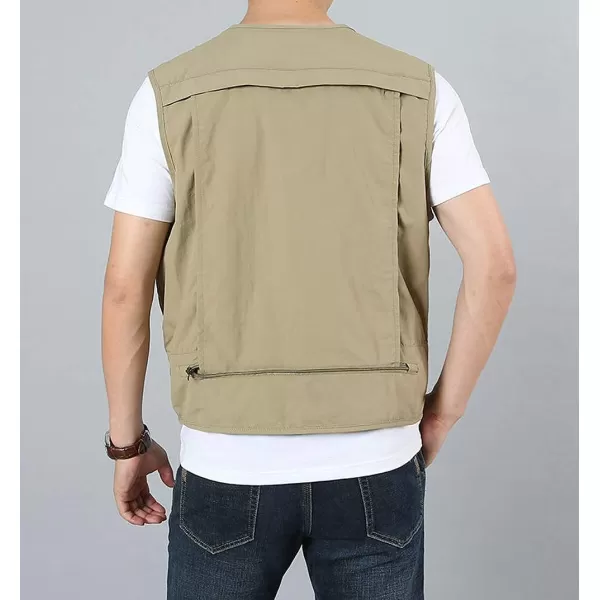 Gihuo Men's Utility Pockets Fly Fishing Safari Photo Travel Cargo Vest