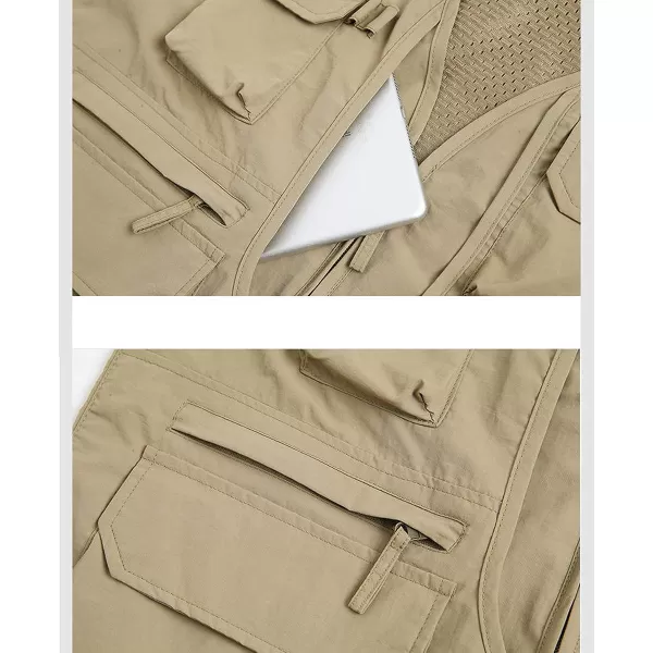 Gihuo Men's Utility Pockets Fly Fishing Safari Photo Travel Cargo Vest