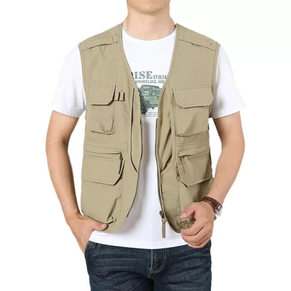 Gihuo Men's Utility Pockets Fly Fishing Safari Photo Travel Cargo Vest