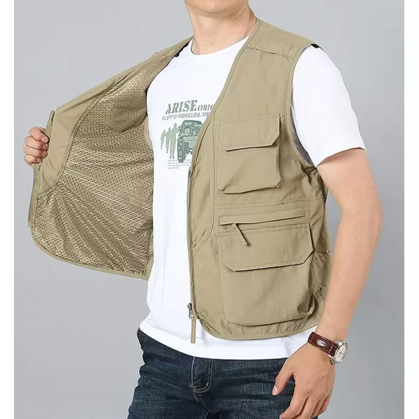 Gihuo Men's Utility Pockets Fly Fishing Safari Photo Travel Cargo Vest