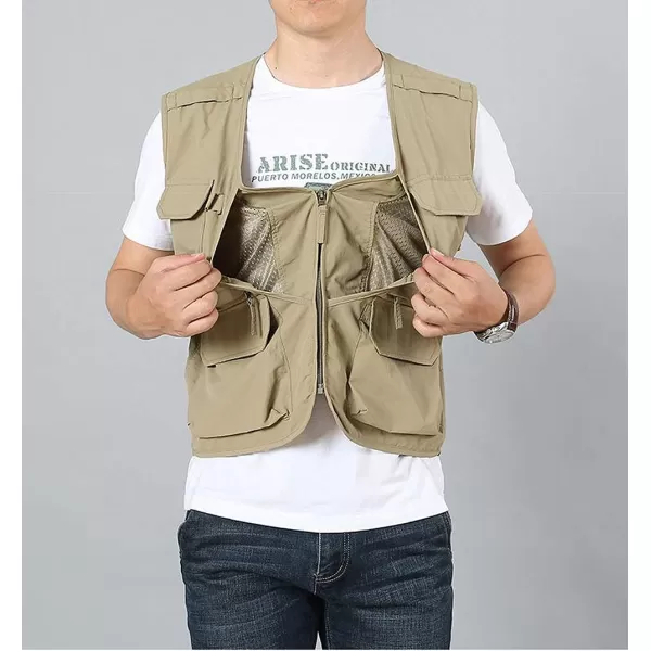 Gihuo Men's Utility Pockets Fly Fishing Safari Photo Travel Cargo Vest