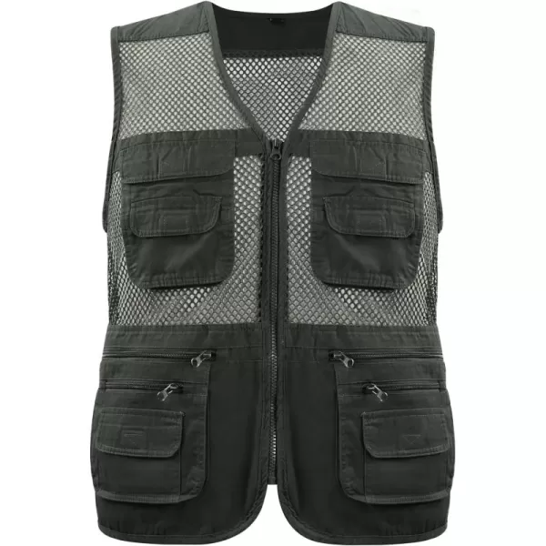Gihuo Men's Utility Vest Fishing Safari Vest Summer Travel Vest with Pockets