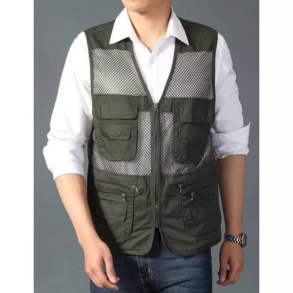 Gihuo Men's Utility Vest Fishing Safari Vest Summer Travel Vest with Pockets