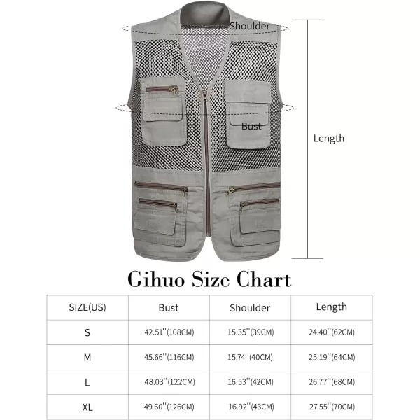 Gihuo Men's Utility Vest Fishing Safari Vest Summer Travel Vest with Pockets