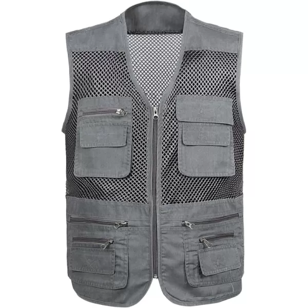 Gihuo Men's Utility Vest Fishing Safari Vest Summer Travel Vest with Pockets