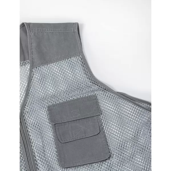 Gihuo Men's Utility Vest Fishing Safari Vest Summer Travel Vest with Pockets