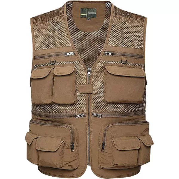 Gihuo Men's Utility Vest Fishing Safari Vest Summer Travel Vest with Pockets